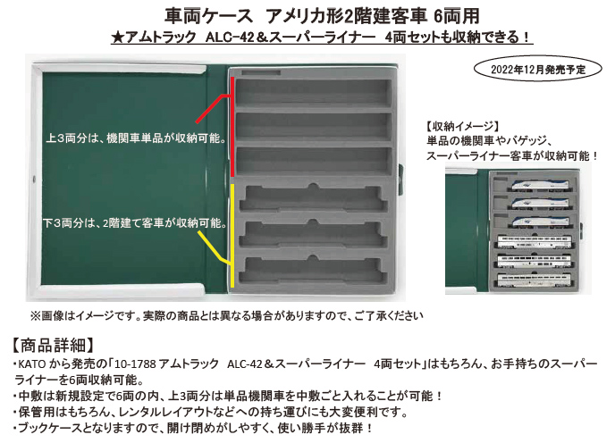 ホビーセンターカトー 28-952 車両ケース アメリカ形2階建客車 6両用 