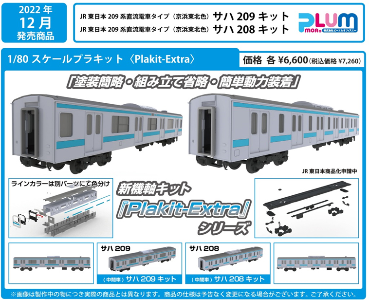 PLUM PP146 JR東日本209系直流電車タイプ 京浜東北色 サハ208キット HO 