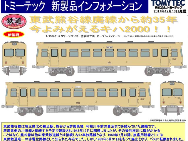 トミーテック 288480 鉄道コレクション 東武鉄道キハ2000熊谷線 2両