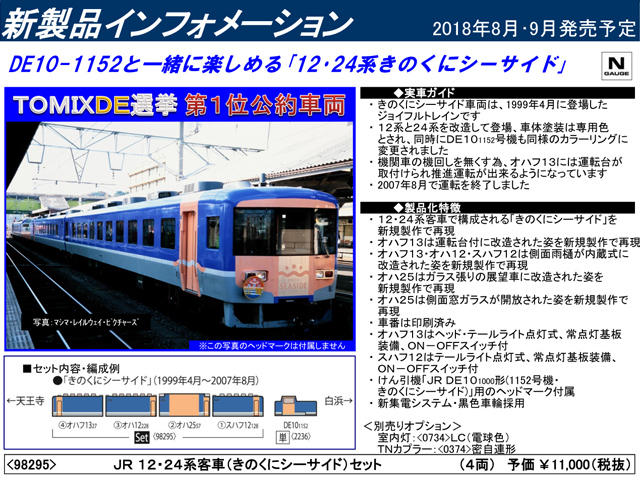 98295 12・24系客車きのくにシーサイドセット - 鉄道模型