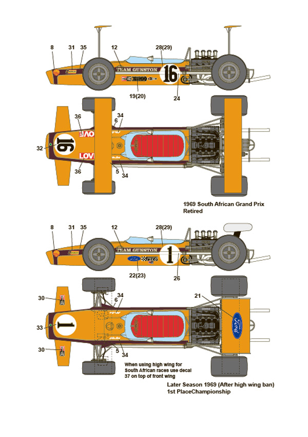 1/20 ロータス49 チームガンストン 南アフリカ1968 タムタムオンライン