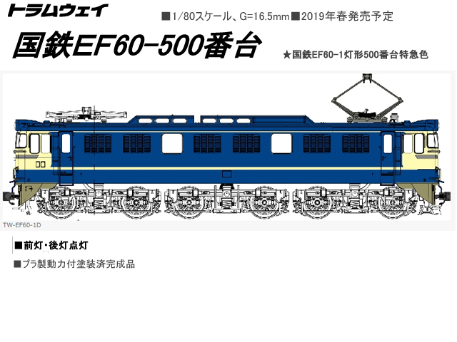 在庫限定品トラムウエイ 国鉄 EF60 一灯形 500番台 特急色 機関車