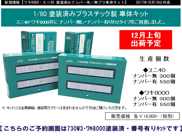 高評価！ HO 国鉄ワキ8000 塗装済み 番号無し 2両組キット tronadores.com