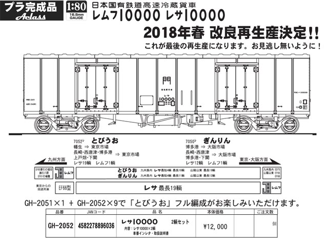アクラス GH-2052 レサ10000 2両セット 【改良】 鉄道模型 HOゲージ 