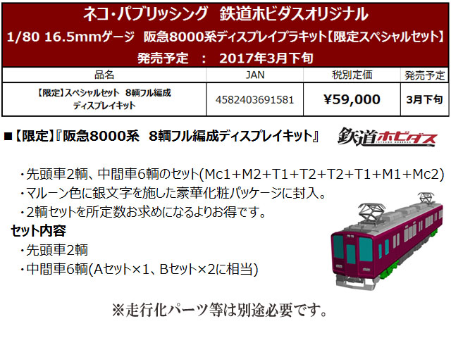 ネコ・パブリッシング HO-511K 《限定》 (1/80) 阪急8000系 スペシャル