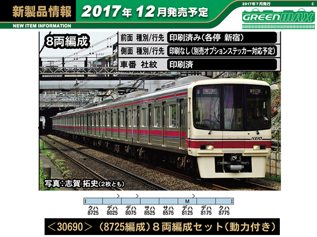 グリーンマックス 30690 京王8000系(8725編成)8両セット鉄道模型 N ...