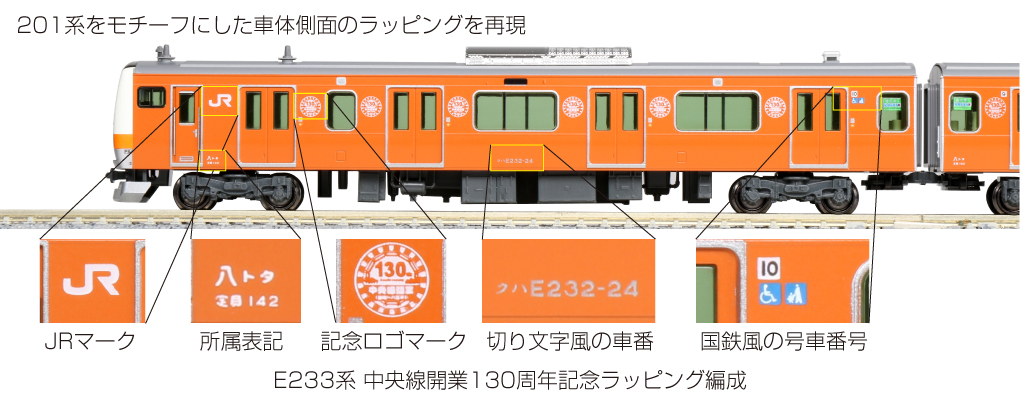 KATO 10-1577 E233系 中央線130周年ラッピング編成 - 鉄道模型