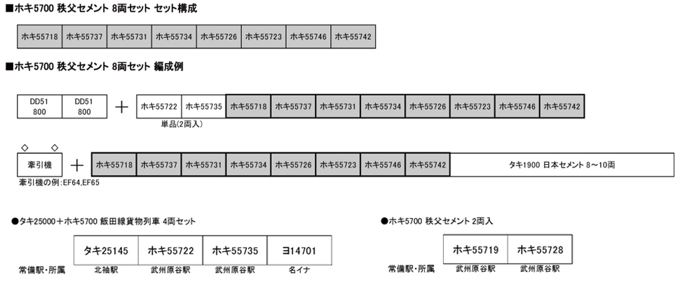 KATO 10-1460 ホキ5700 秩父セメント 8両セット Nゲージ タムタム